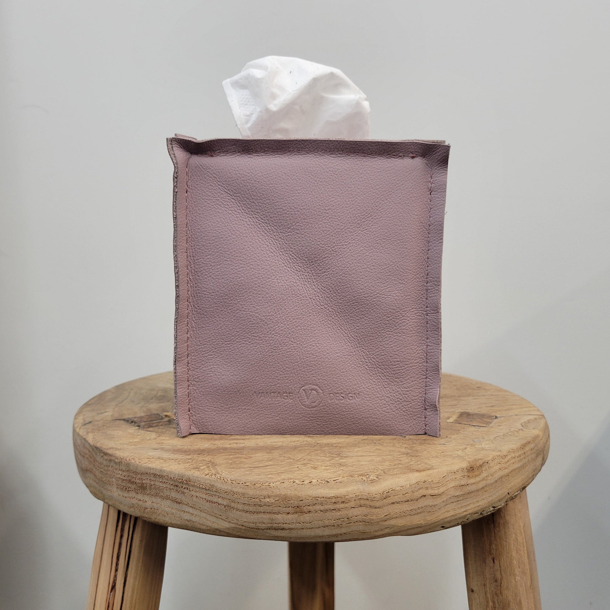 Lavender Leather Single Tissue Box Cover