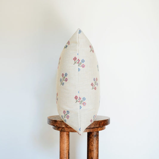 Tapestry Woven Diagonal Spring Flower Pillow 18x18