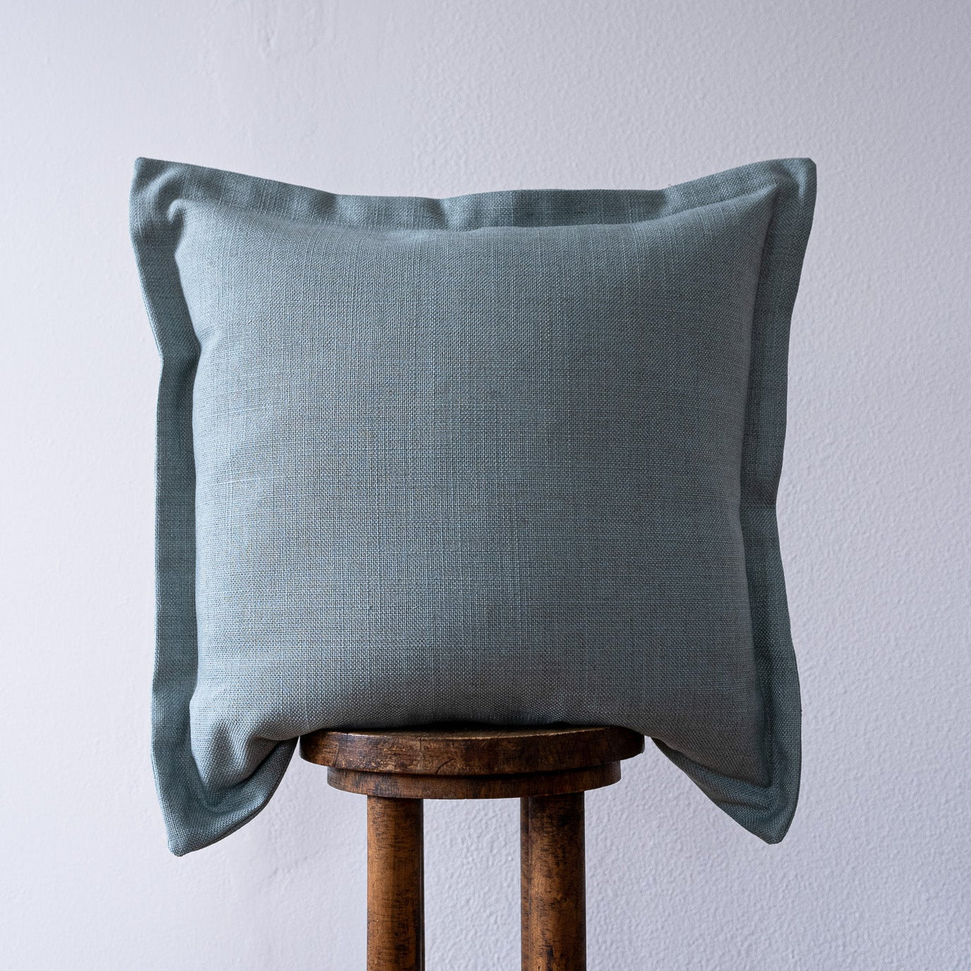 Light Blue Linen with Wide Flange Pillow 22x22