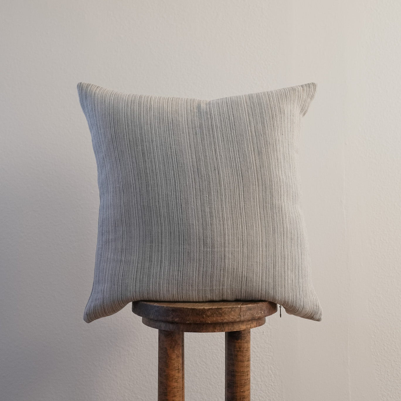 Blue, Grey, Beige Striped Linen Pillow 20x20
