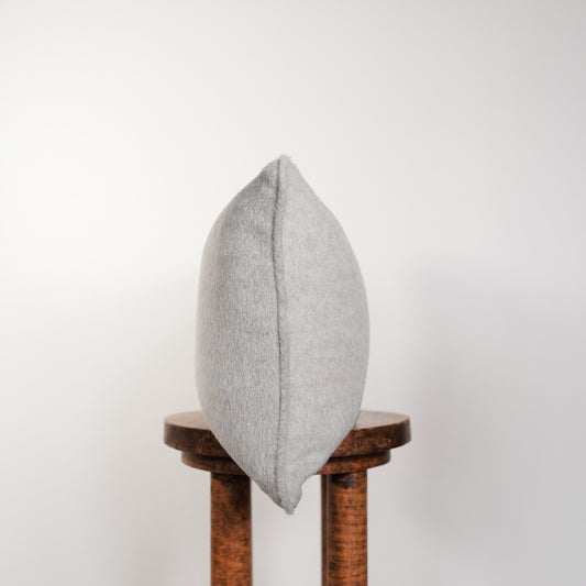 Grey Alpaca Lumbar Pillow with Self Welt 14x22