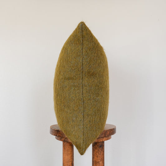 Olive Green Long Wool Pillow 20x20