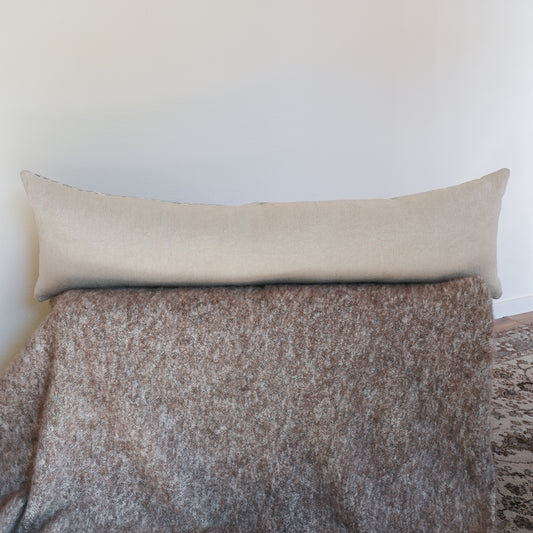 Seafoam and Oat Chenille Pattern Lumbar Pillow 14x48