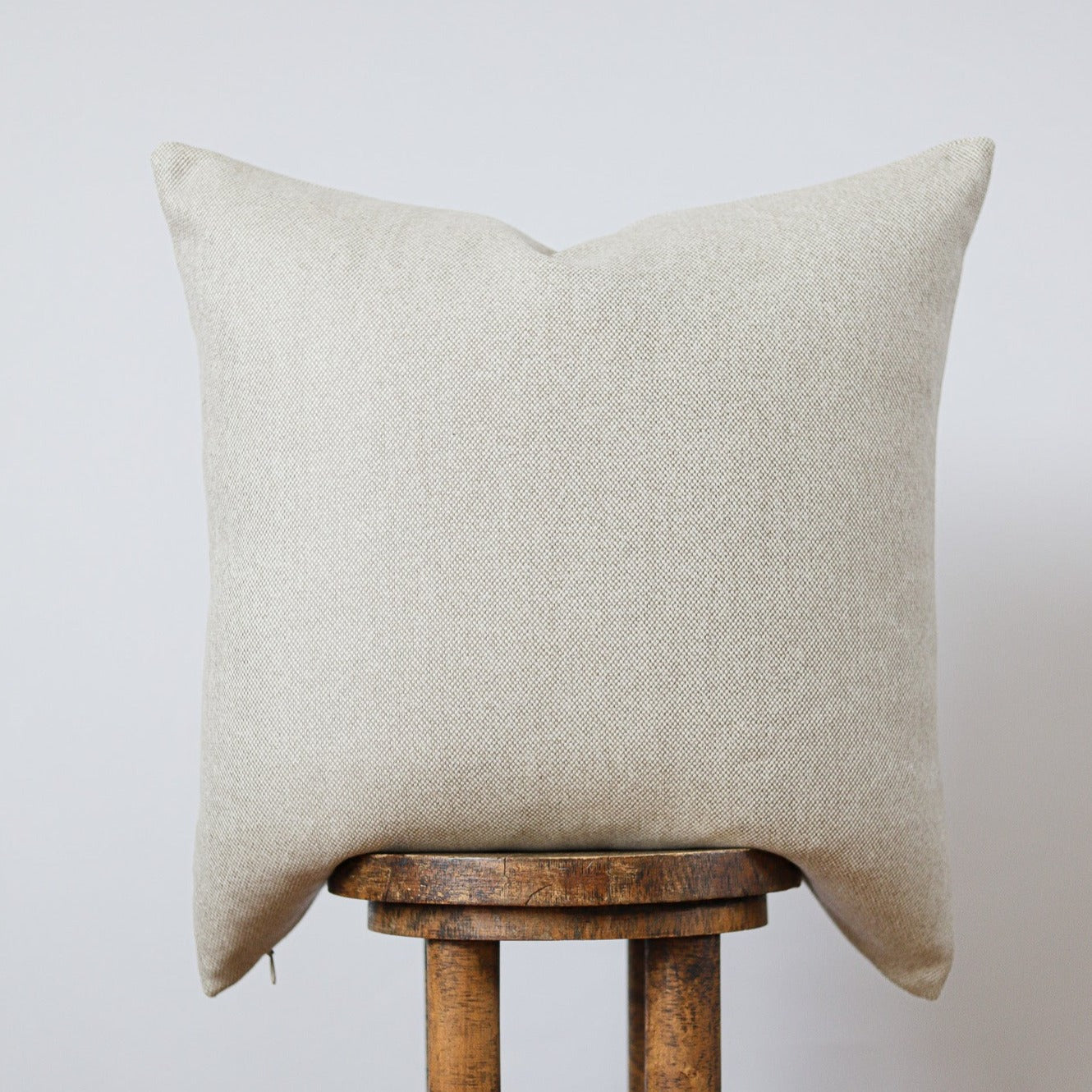 Cream & Brown Wool Pillow 22x22