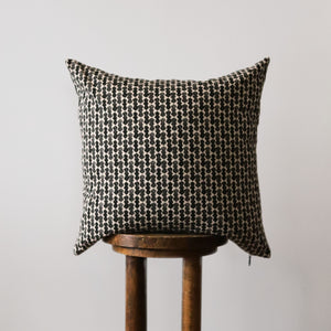 Black & Charcoal Pattern on Linen Pillow 20x20