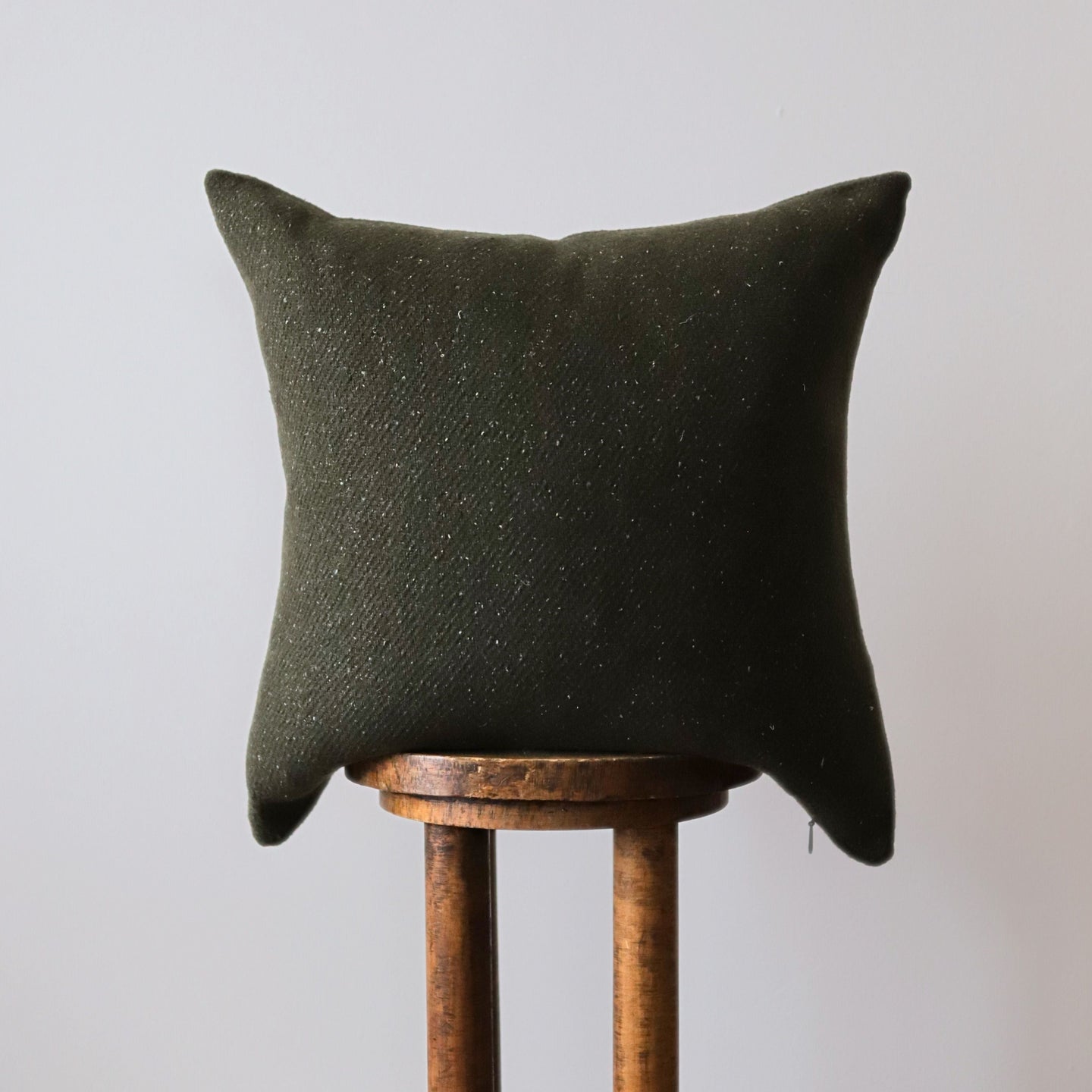 Vintage Army Green Wool Pillow 20x20