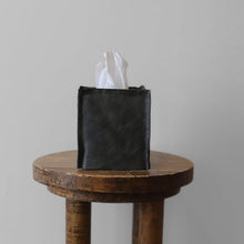 Load image into Gallery viewer, Pebbled Grey Leather Single Tissue Box Cover
