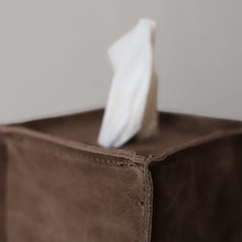 Load image into Gallery viewer, Cappuccino Brown Leather Single Tissue Box Cover
