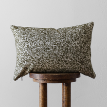 Load image into Gallery viewer, Cream Jute with Woven Olive Green Wool Lumbar Pillow 14x20
