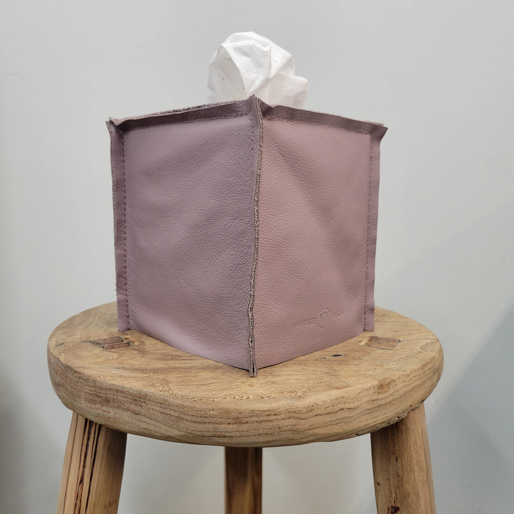 Lavender Leather Single Tissue Box Cover