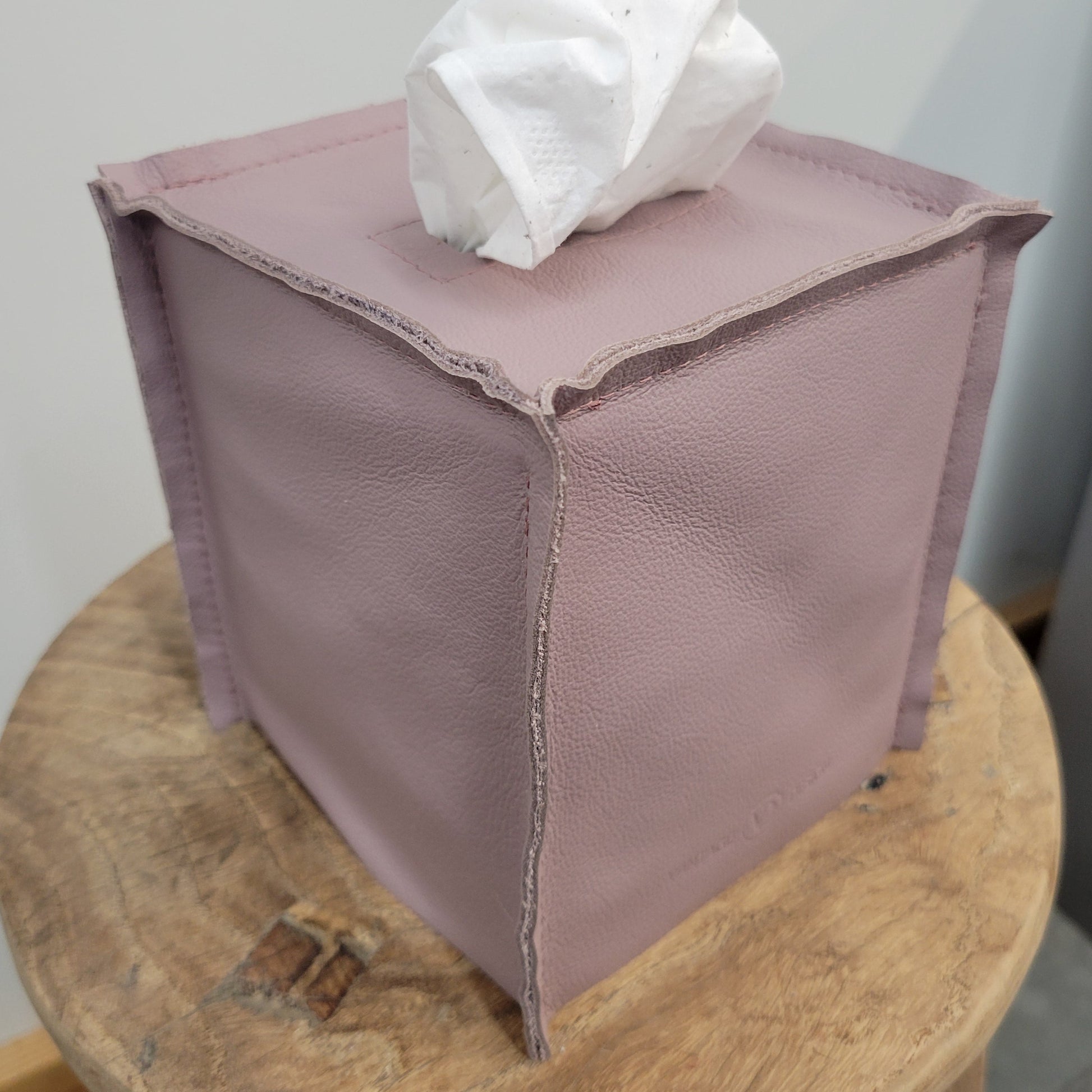 Lavender Leather Single Tissue Box Cover
