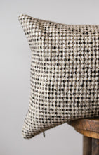 Load image into Gallery viewer, Black, White and Beige Wool Woven Lumbar Pillow 14x22
