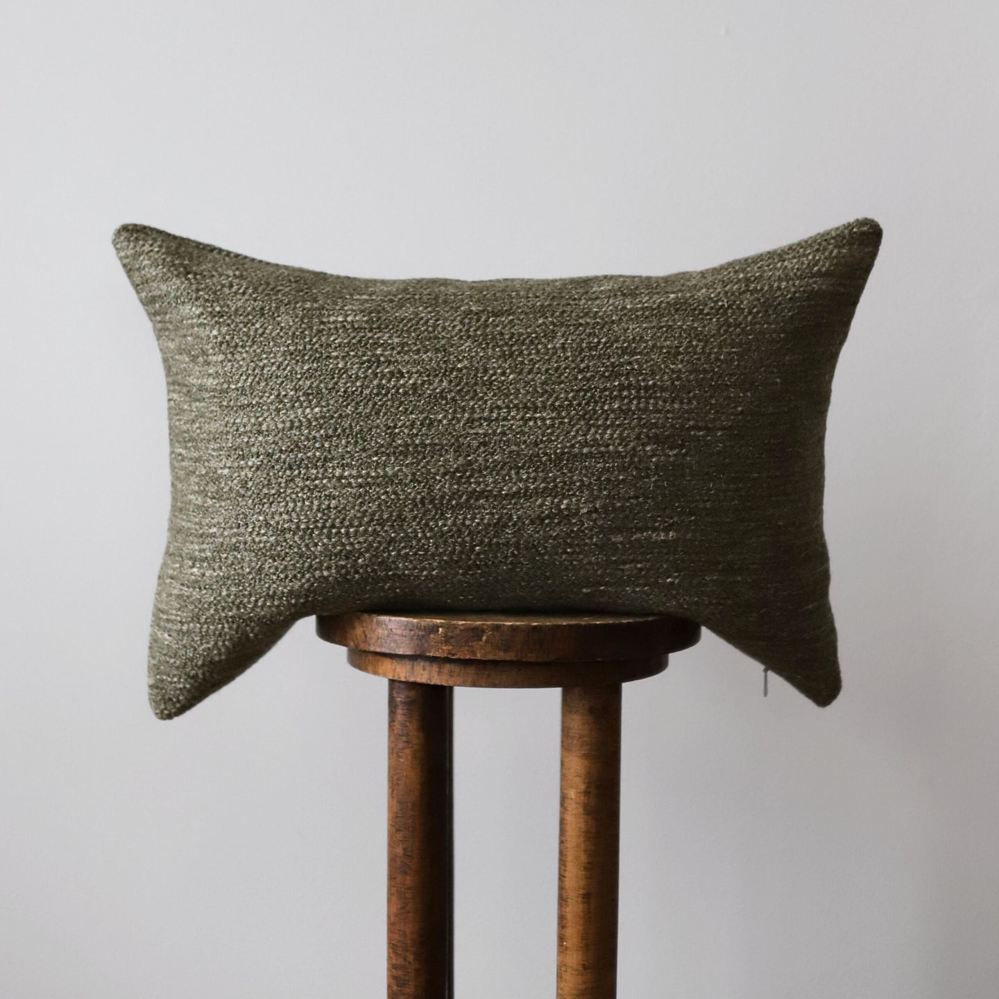 Woven Green Lumbar Pillow 16x24