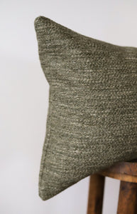 Woven Green Lumbar Pillow 16x24