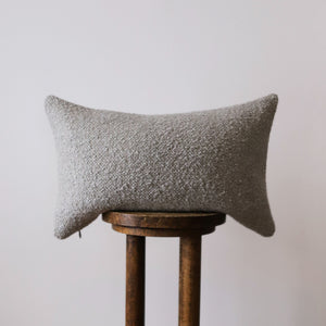 Grey Nubby Wool on Linen Lumbar Pillow 14x22