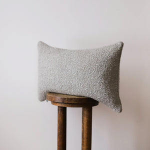 Grey Nubby Wool on Linen Lumbar Pillow 14x22