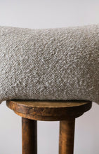 Load image into Gallery viewer, Grey Nubby Wool on Linen Lumbar Pillow 14x22
