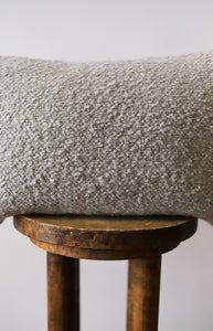 Grey Nubby Wool on Linen Lumbar Pillow 14x22