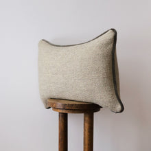 Load image into Gallery viewer, Cream Nubby Wool with Welt Lumbar Pillow 16x24
