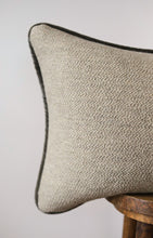 Load image into Gallery viewer, Cream Nubby Wool with Welt Lumbar Pillow 16x24
