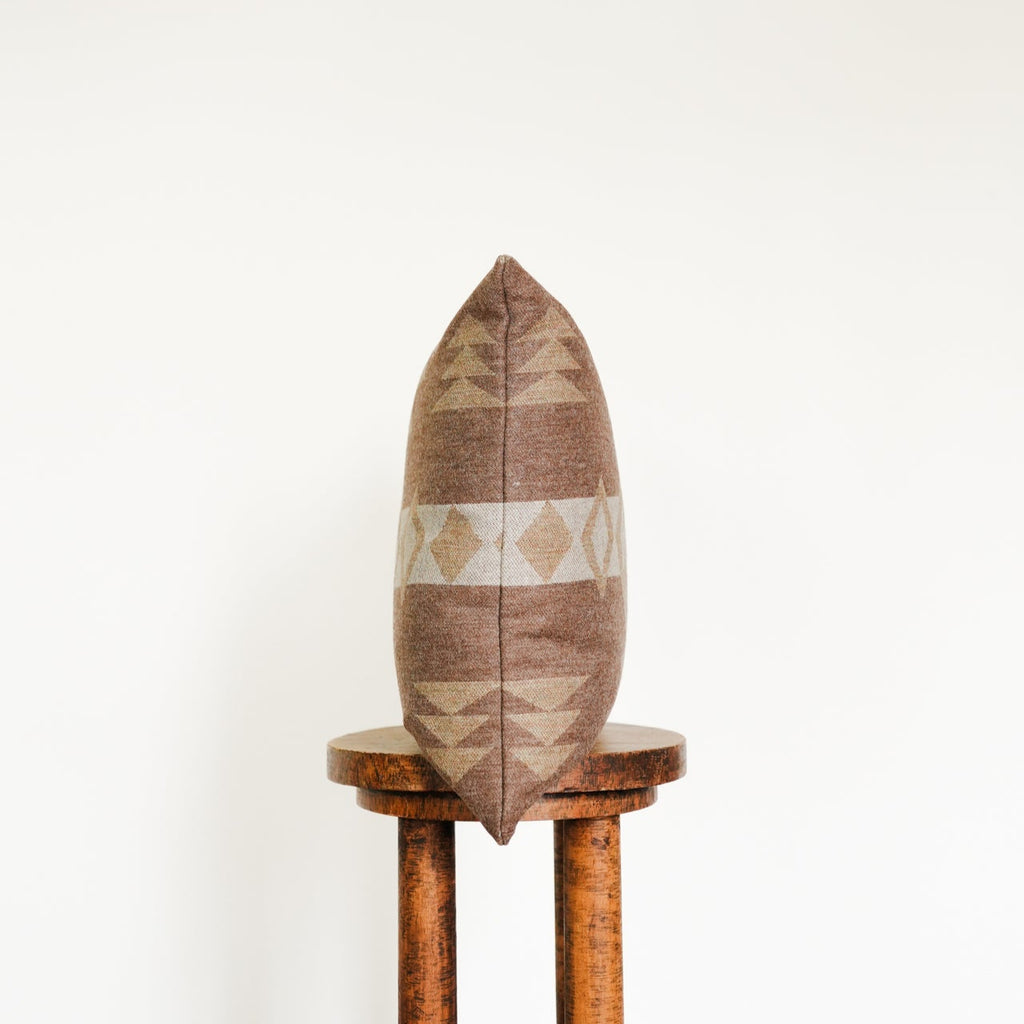 Brown & Beige Wool with Aztec Pattern Pillow 18x18