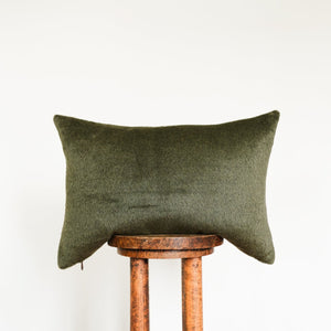 Forest Green Alpaca Lumbar Pillow 16x24