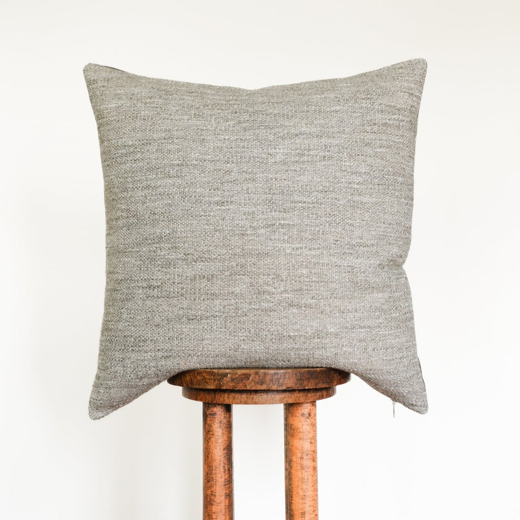 Warm Grey Nubby Linen Pillow 24x24