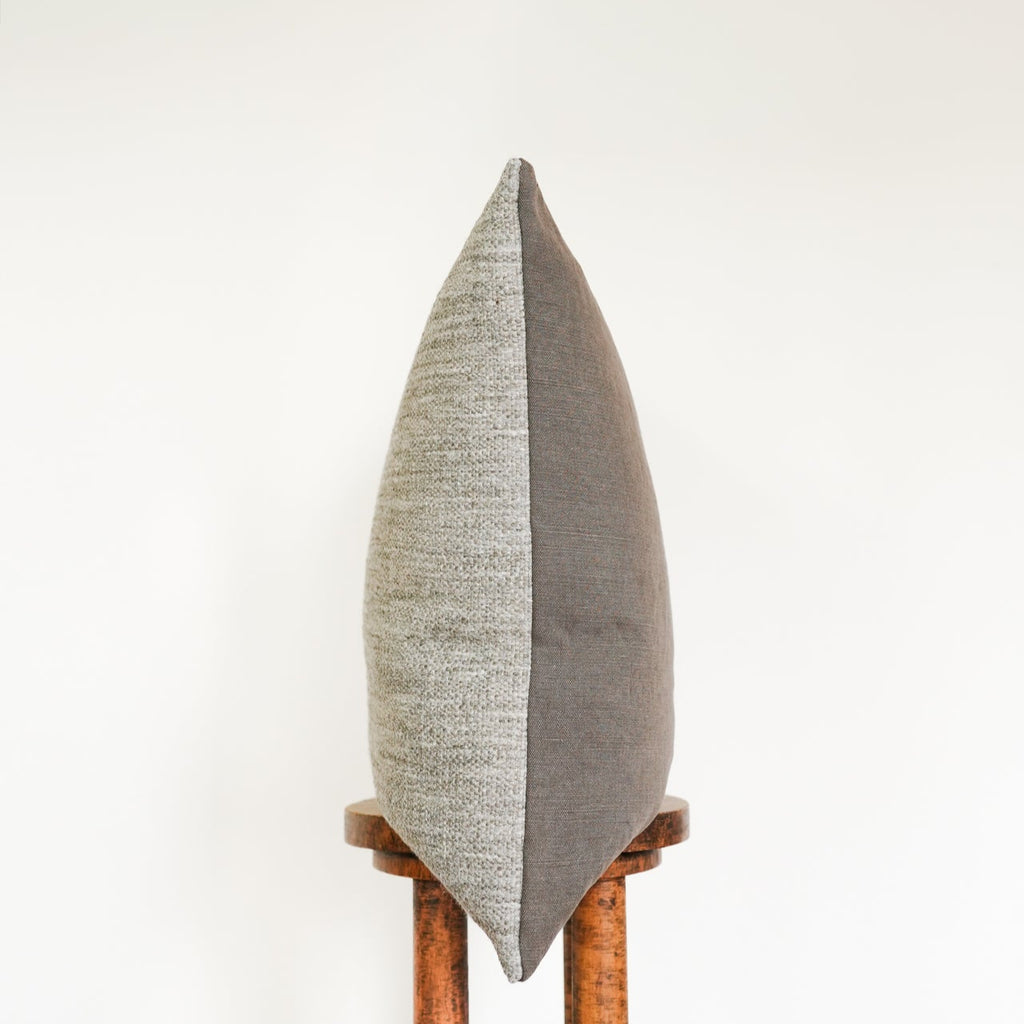 Warm Grey Nubby Linen Pillow 24x24