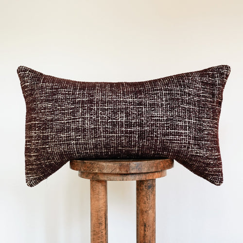 Maroon Tufted on Cream Lumbar 14x24