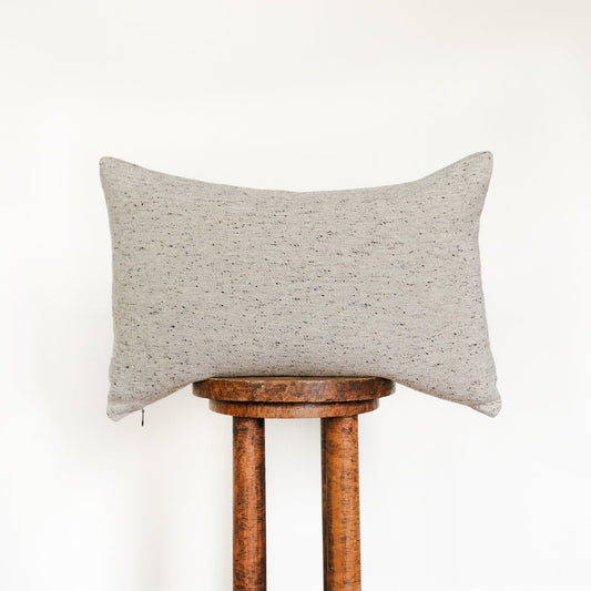 Heather Grey Wool with Black & Rust Flecking Pillow 16x24