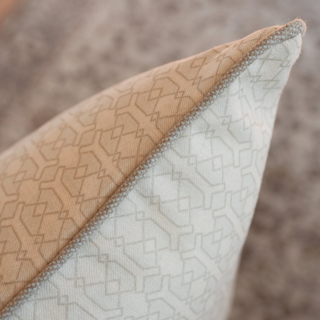 Cream Wool Geometric Pillow Set of 2 - 20x36