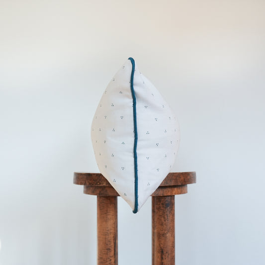 Cream and Turquoise Triangle Dots with Welt Pillow 12x20