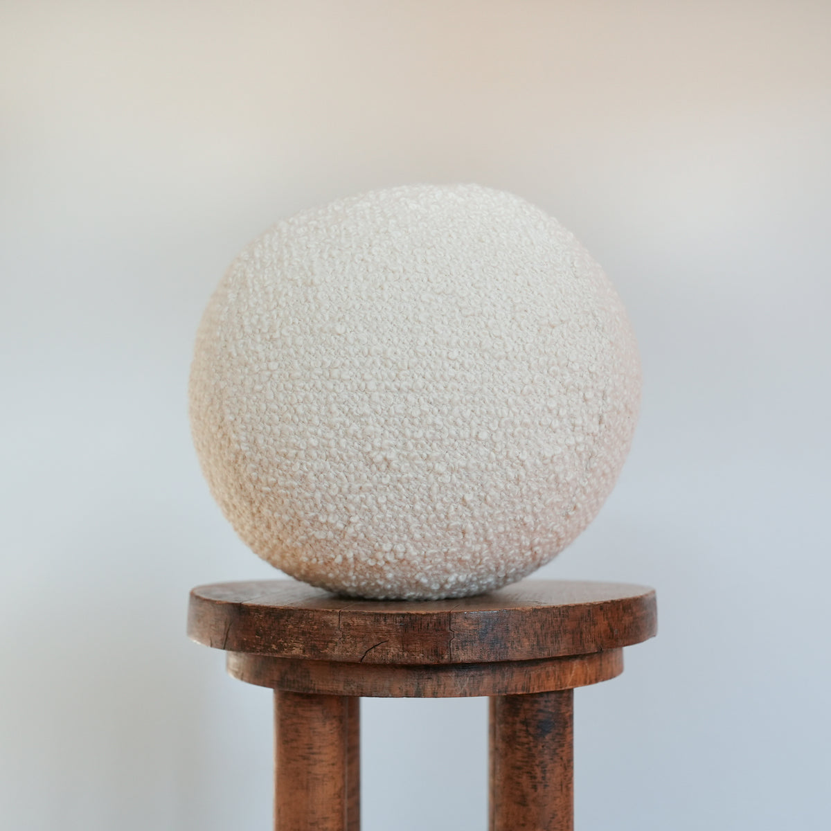Off-White Nubby 10" Ball Pillow