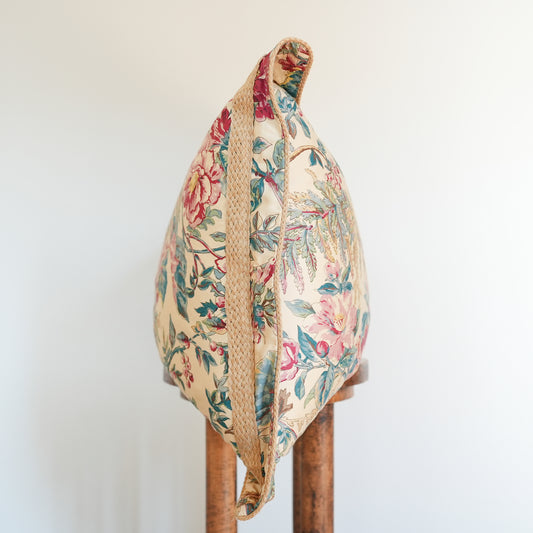 Vintage Floral RL with Braided Jute Trim Pillow Set of 2 - 20x26