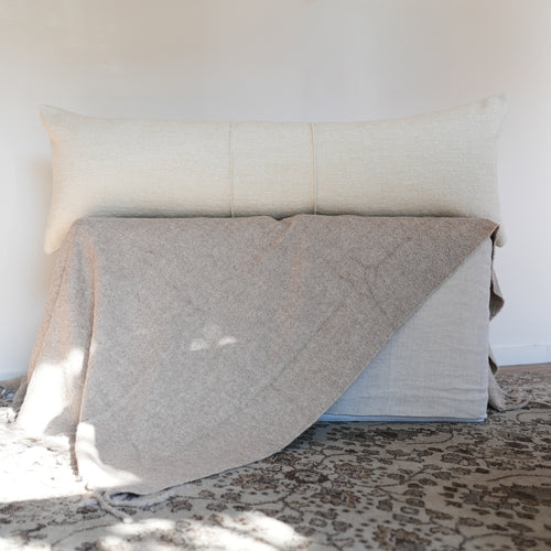 Butter Cloud Wool with Pleats Lumbar Pillow 16x48