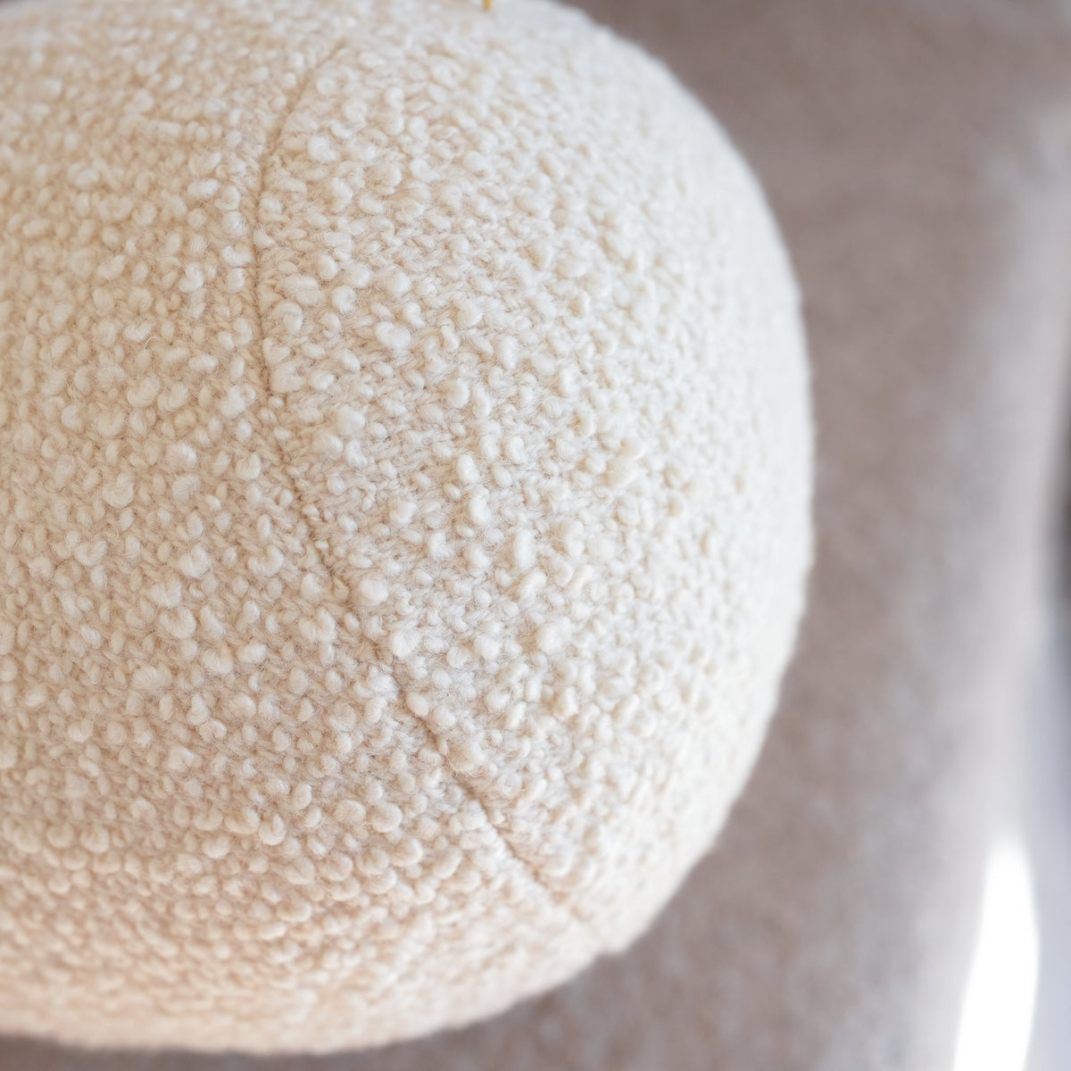 Off-White Nubby 10" Ball Pillow