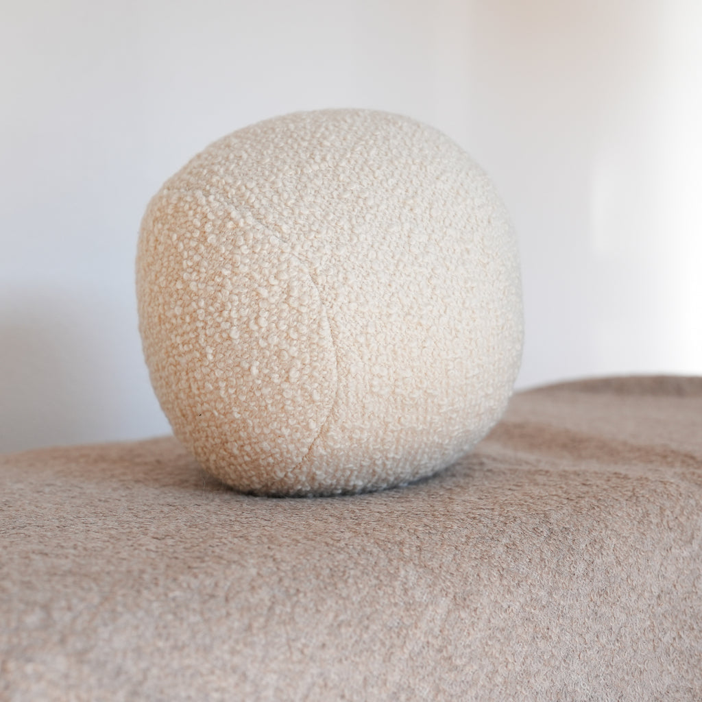 Off-White Nubby 10" Ball Pillow