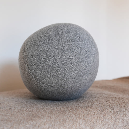 Grey Wool Blend 10" Ball Pillow