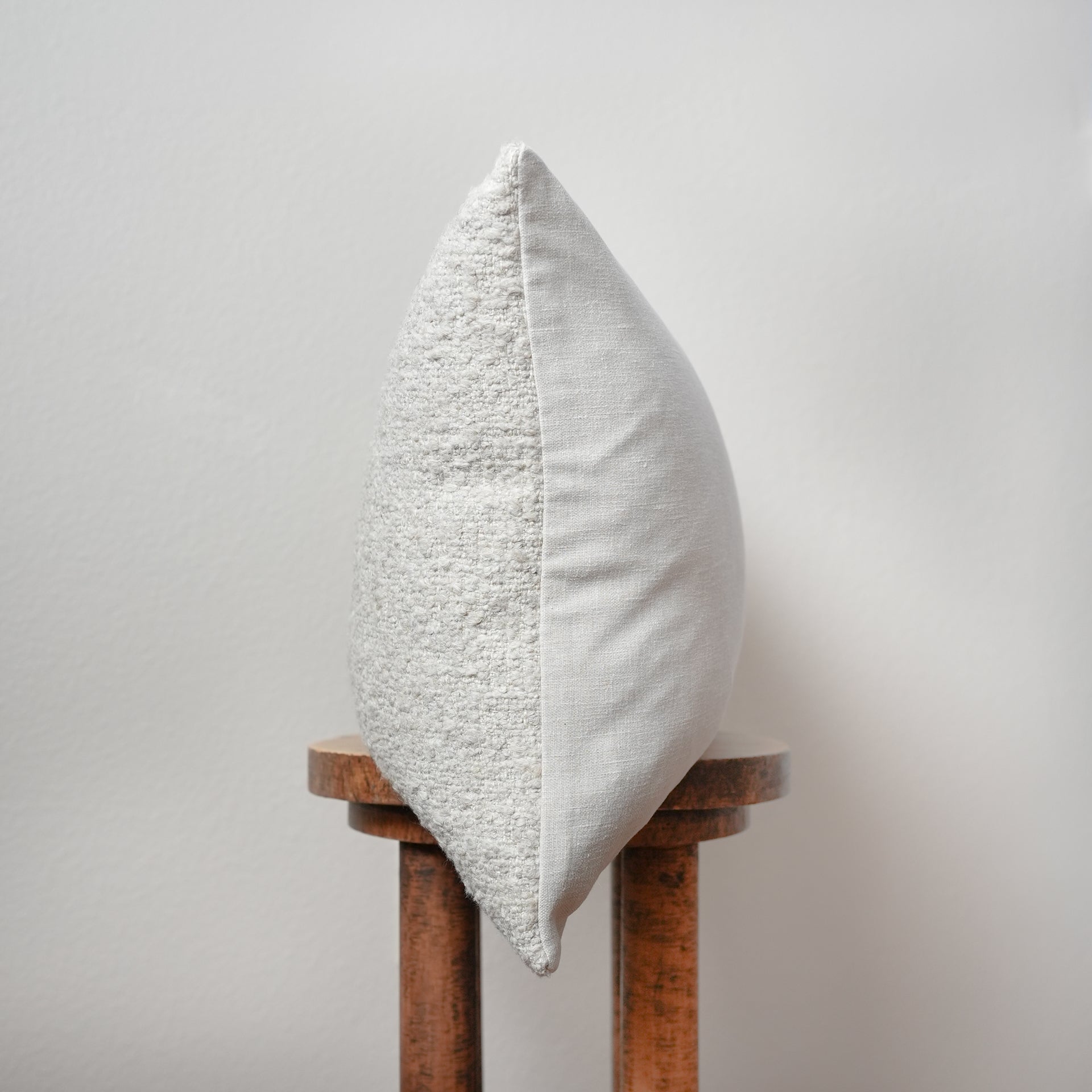 Nubby Warm Grey Twisted Wool Lumbar Pillow 16x24