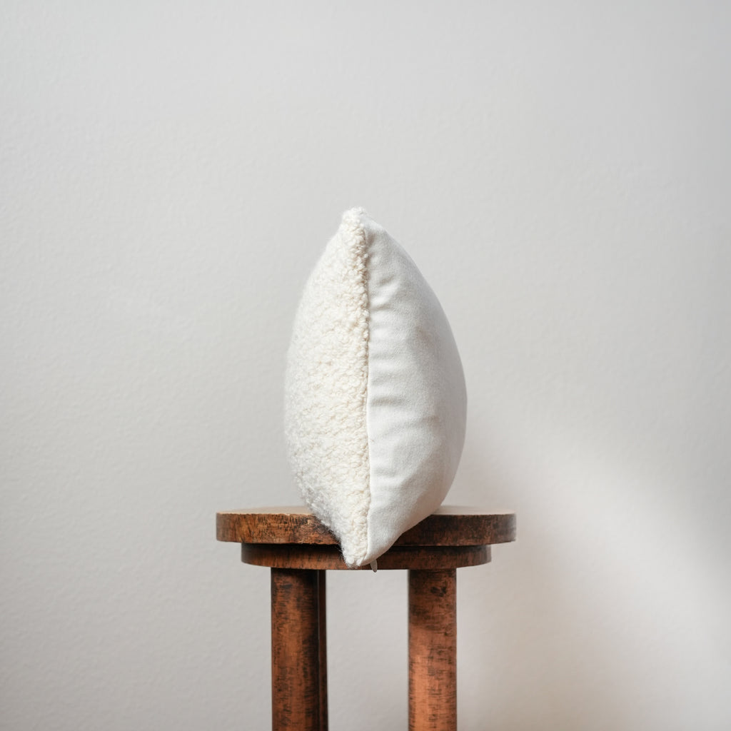Cream Nubby Alpaca Boucle Lumbar Pillow 12x20