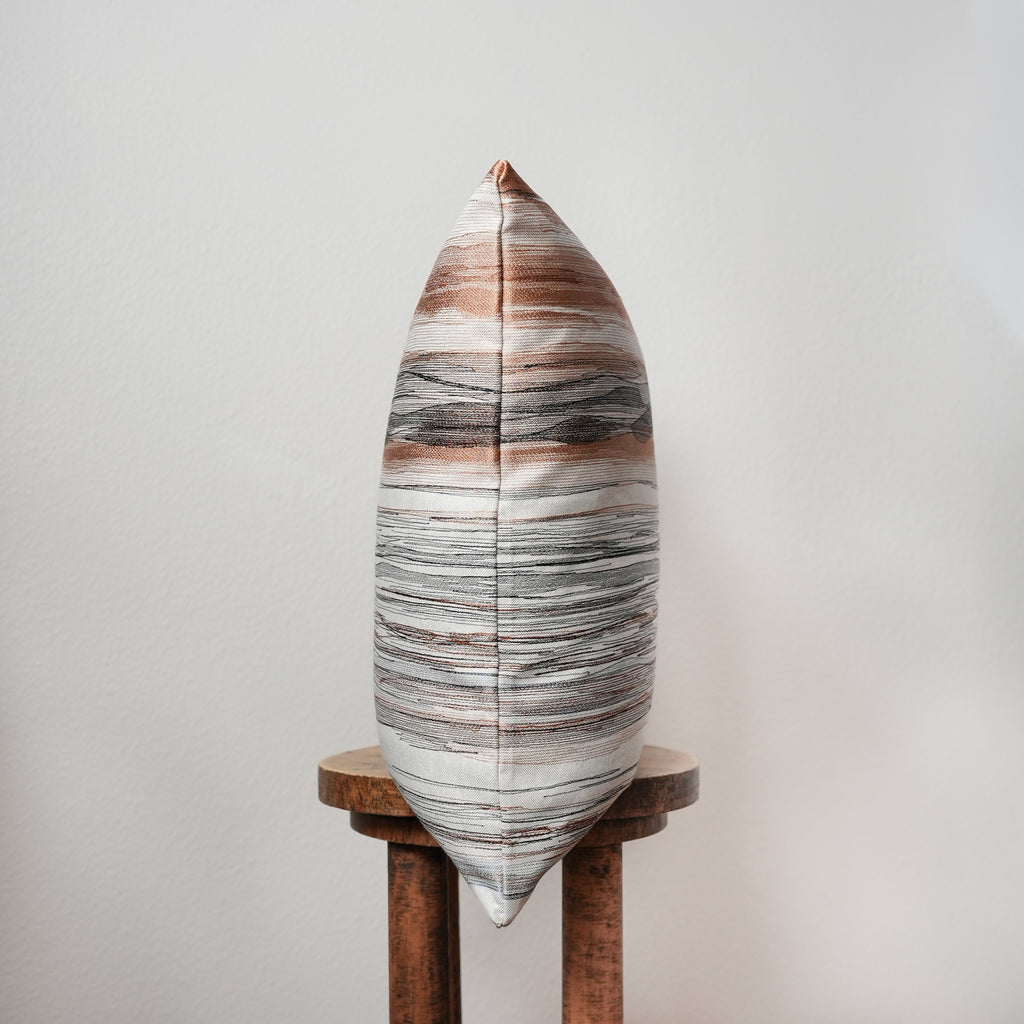 Orange & Black Embroidered Abstract Stripes Pillow 20x20