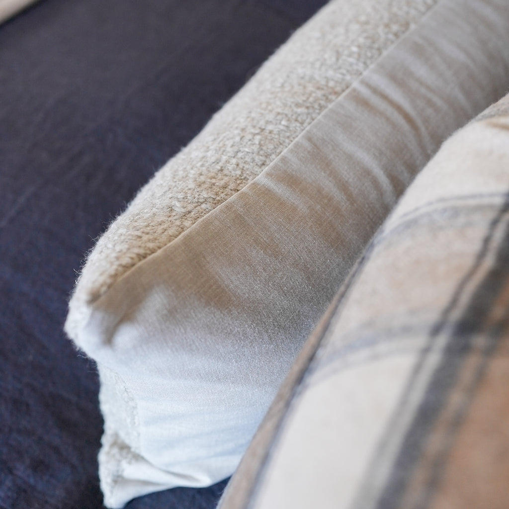 Nubby Warm Grey Twisted Wool Lumbar Pillow 14x48