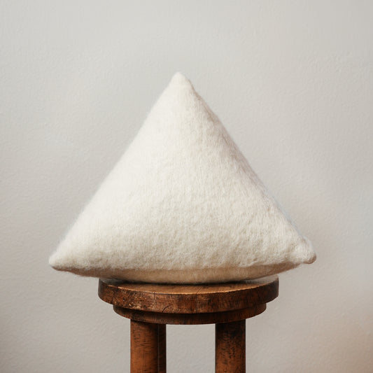 Long Winter White Wool 14 H Triangle Pillow