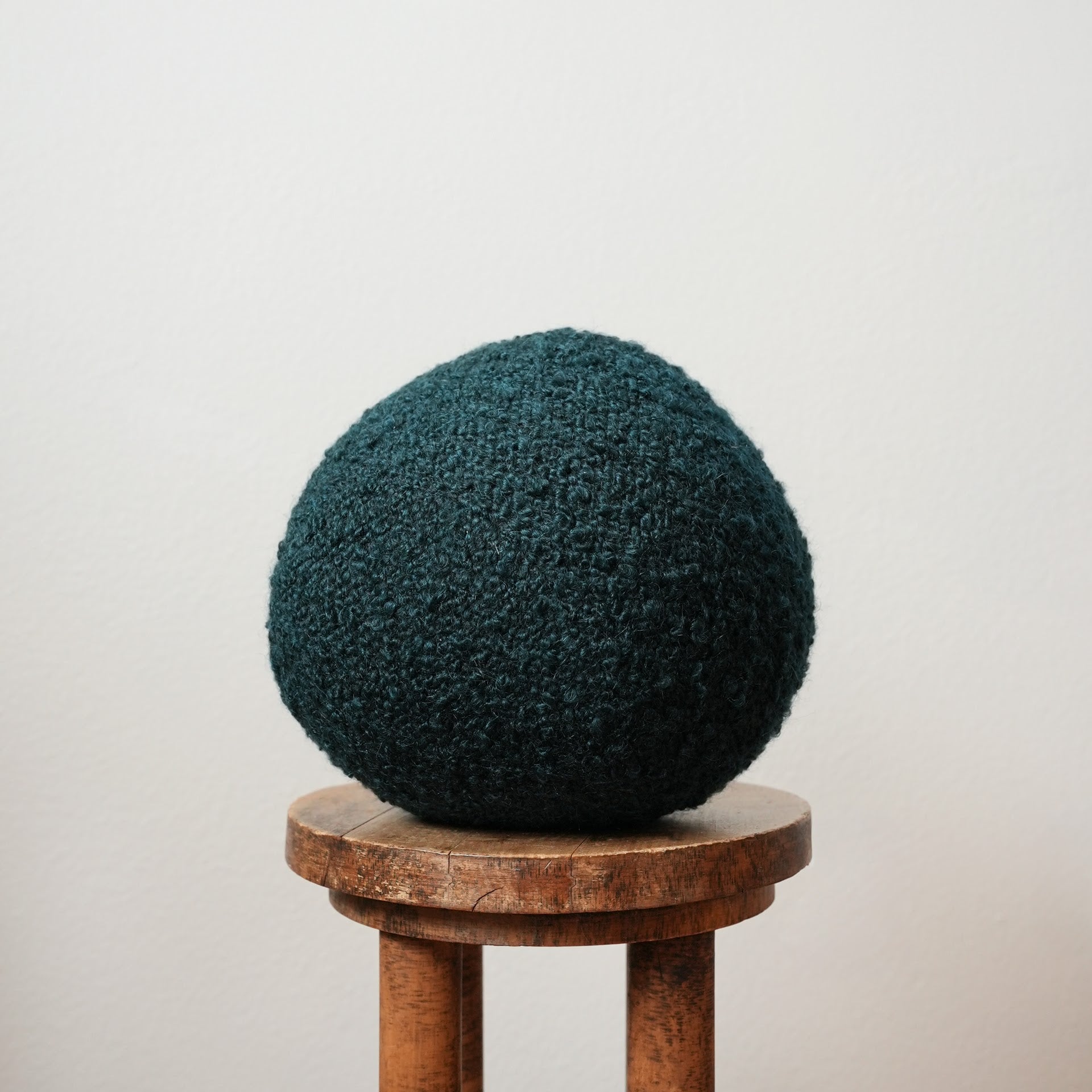 Turquoise Nubby Bouclé 10" Ball Pillow