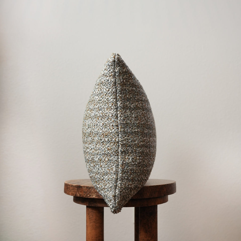 Silver, Turquoise, & Sea Green Woven Wool Lumbar Pillow 14x19