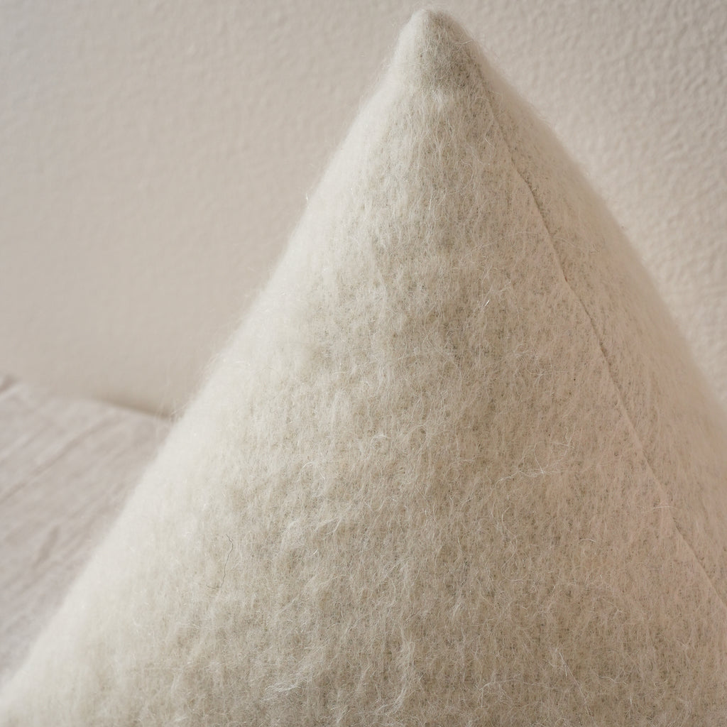 Long Winter White Wool 14 H Triangle Pillow