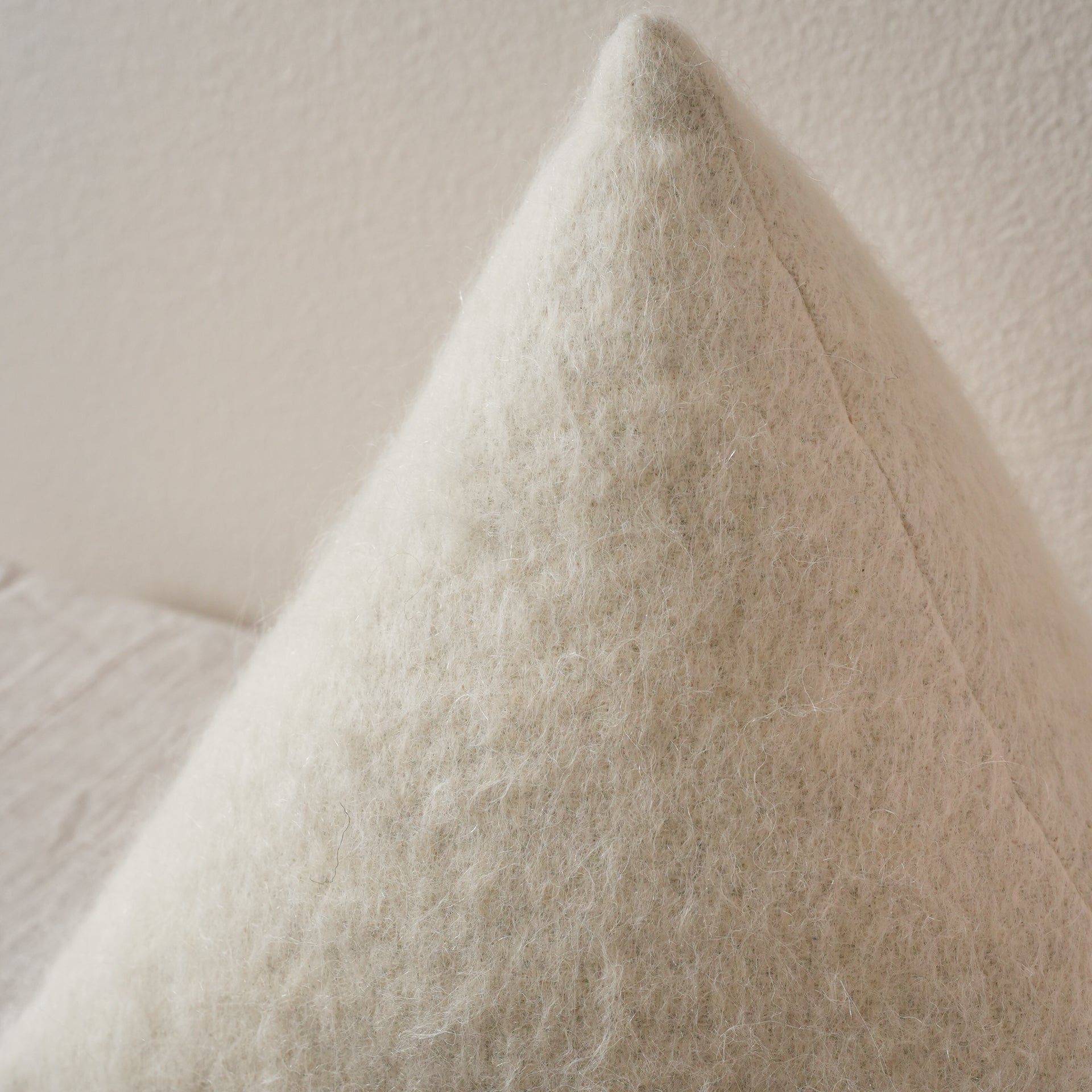 Long Winter White Wool 14 H Triangle Pillow