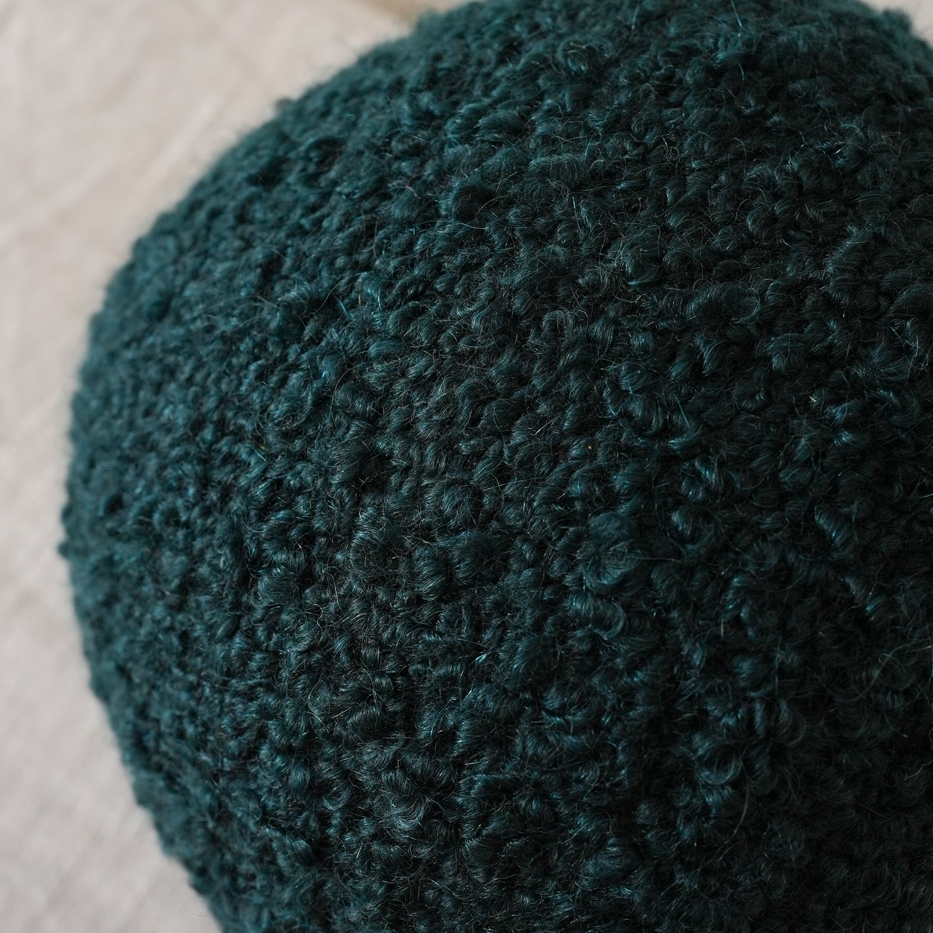 Turquoise Nubby Bouclé 10" Ball Pillow