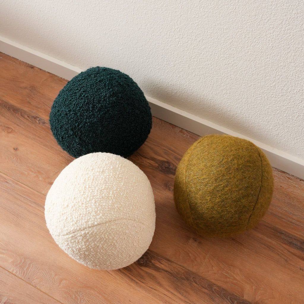Off-White Nubby 10" Ball Pillow
