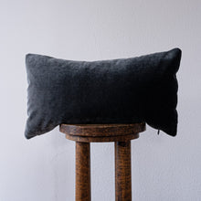 Load image into Gallery viewer, Charcoal Blue Mohair Lumbar Pillow 12x22
